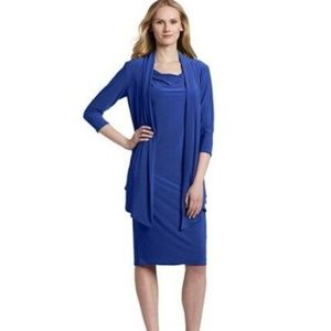 Jones New York Blue Long Sleeve Dress